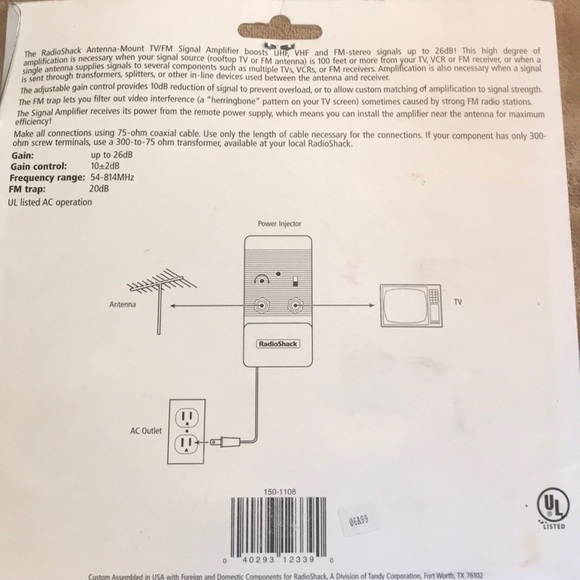Vintage NEVER USED Radio Shack Antenna Amplifier - Picture 5 of 8